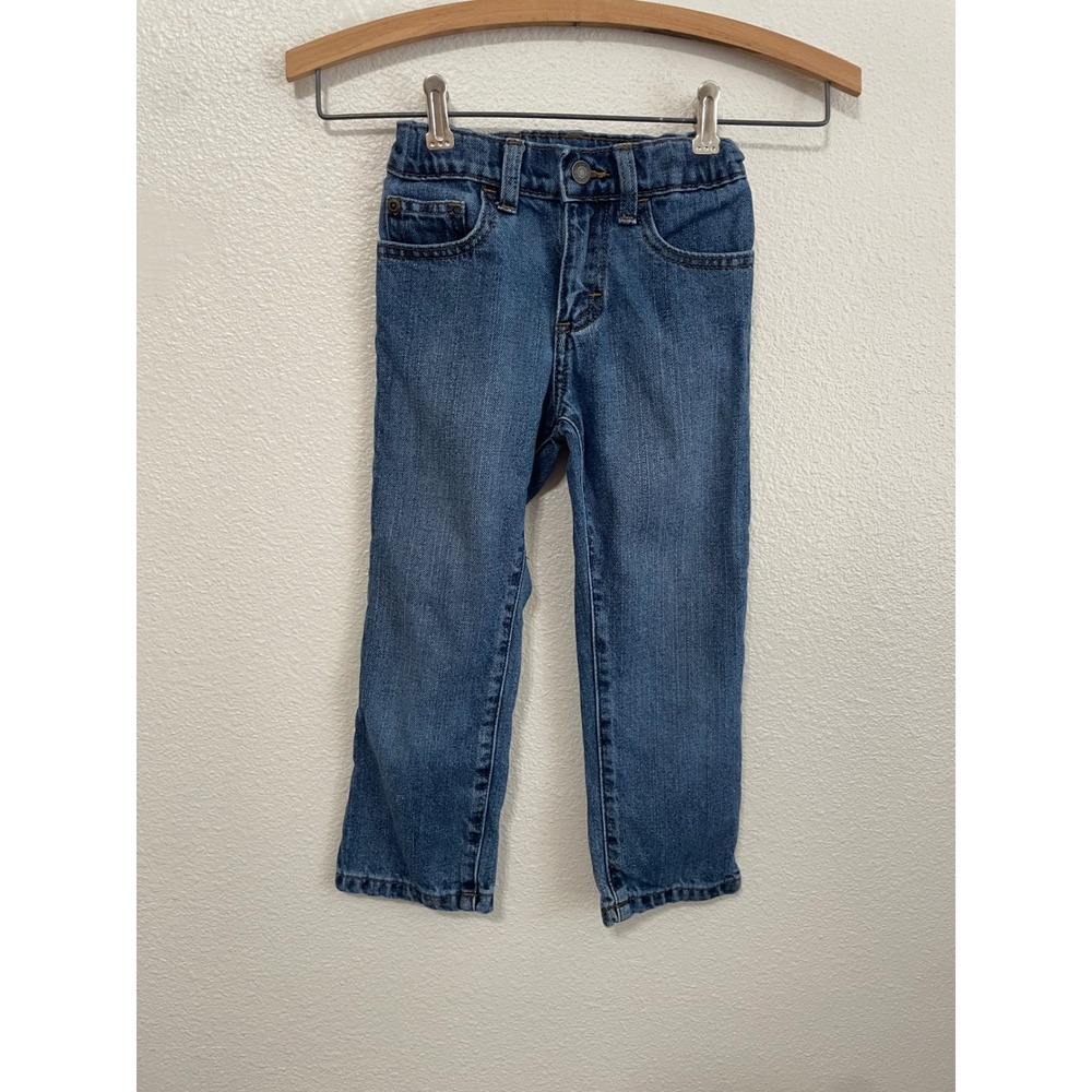 Wrangler Jeans Toddler Boys 5T Blue Excellent Adjustable Waist Straight Denim